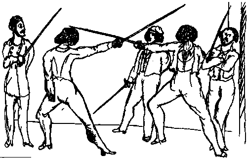 sketch of swordsmen