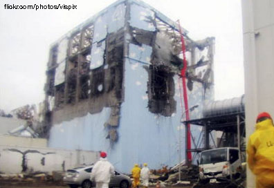 Fukushima reactor after explosion