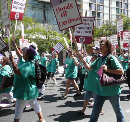 SEIU marching against Stern