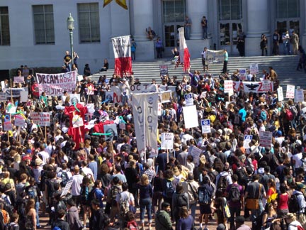 UCB demonstration against cuts in education