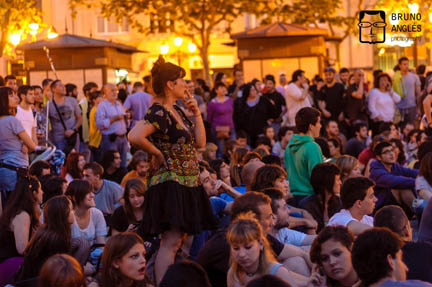 Women in the square in Spain