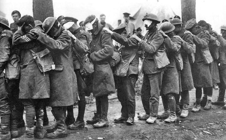 Blinded soldiers, World War I.