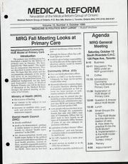 Medical Reform Newsletter October 1990