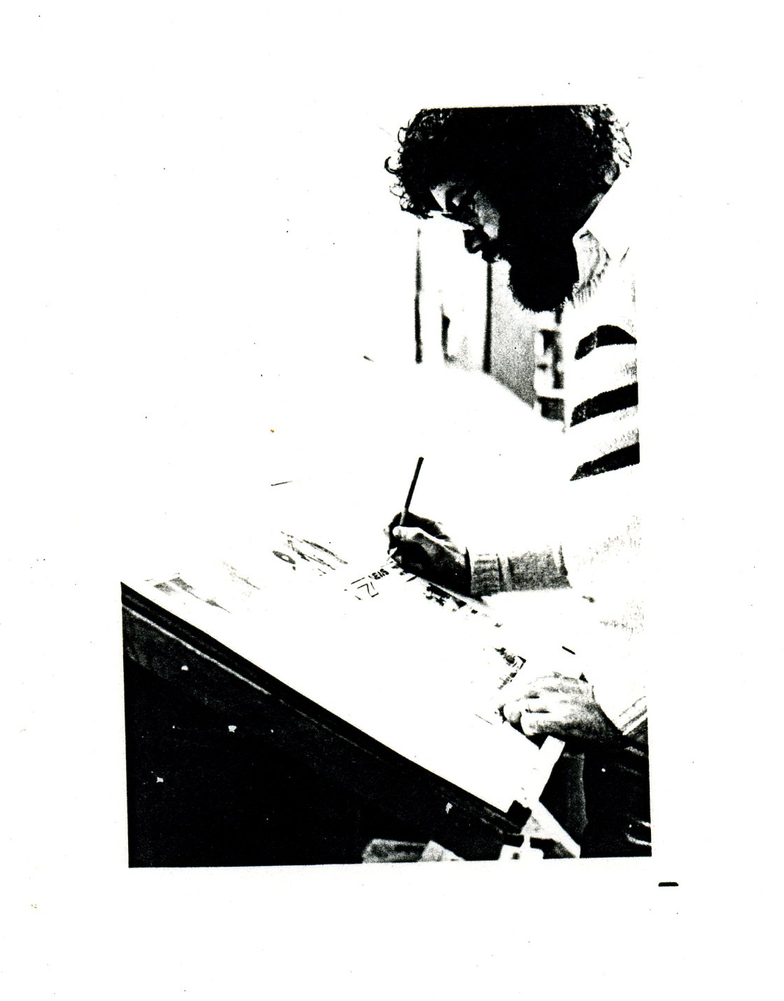 Tom Corbett doing paste-up for 7 News