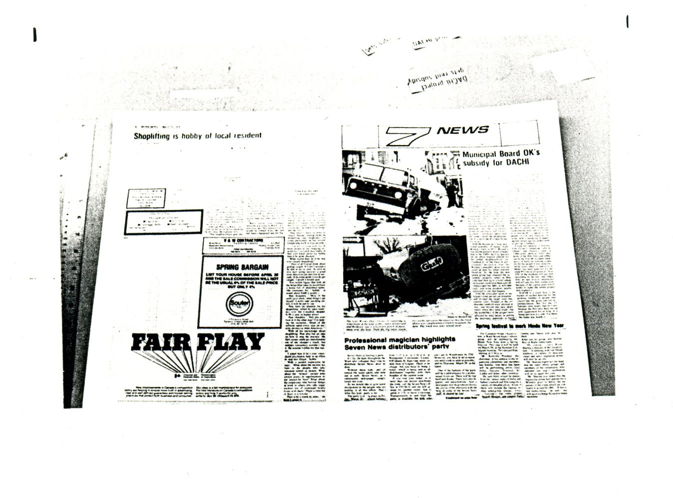 7 News being laid out