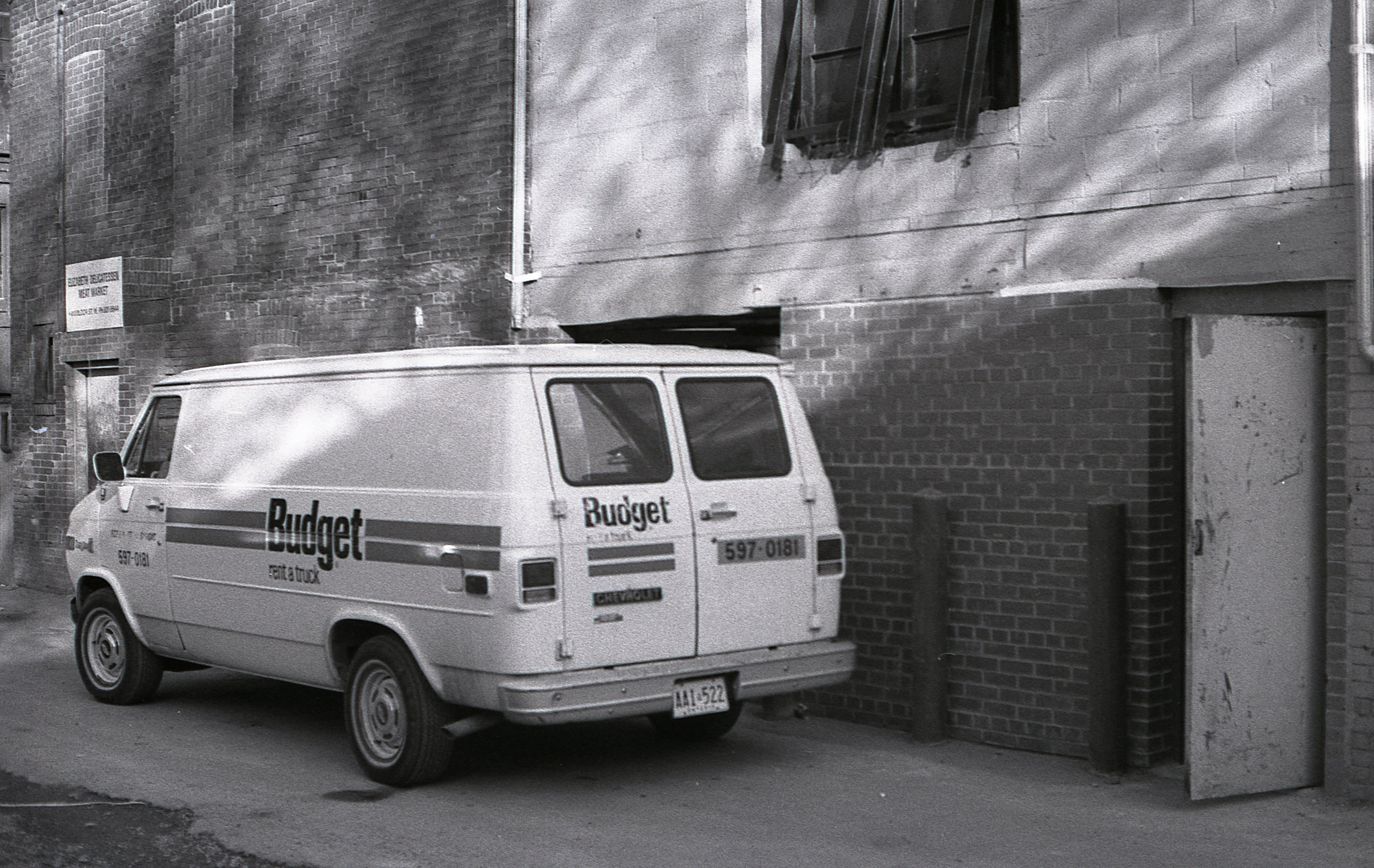 Rented van for distributing newspaper