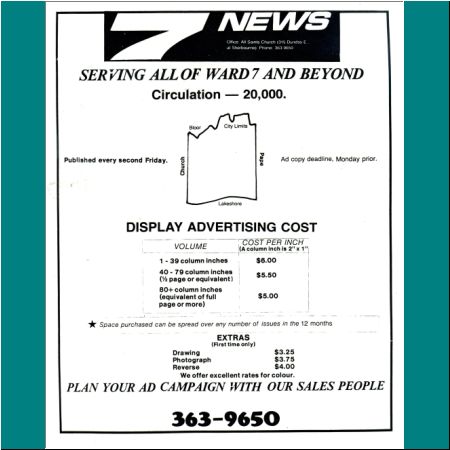 Seven News Display Ad Rate Sheet